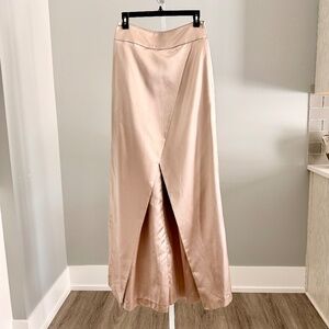 BRUNELLO CUCINELLI Stunning Long Satin Front Slit Skirt Sz 42/6 NWT $2,,439!!